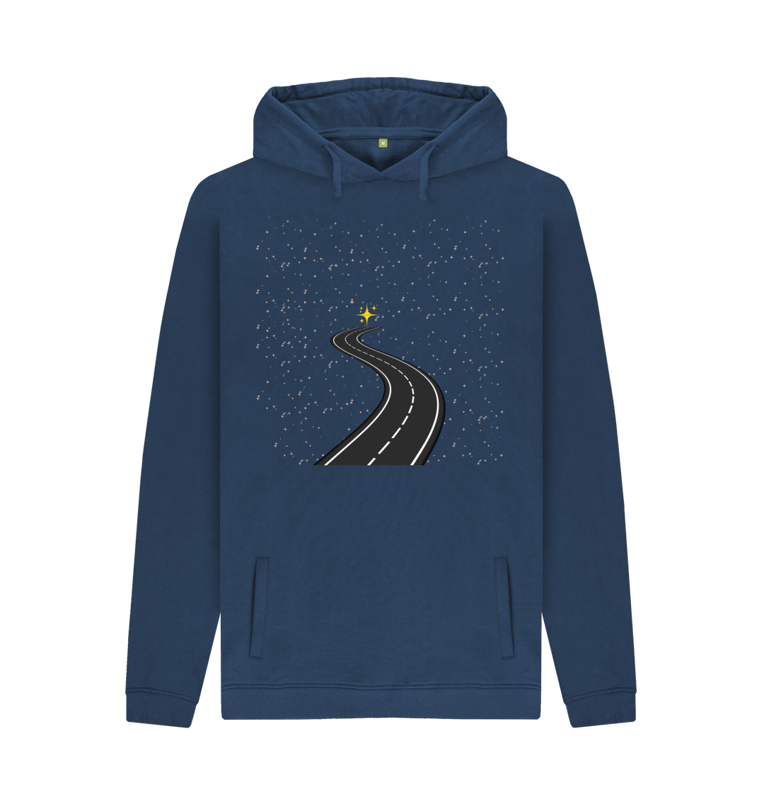 Navy Printed Hoody Front