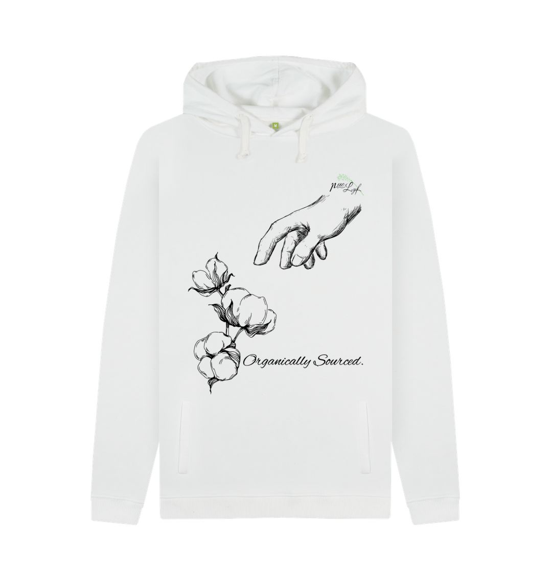 White Organic Cotton Hoodie \"Paid Fairly\"