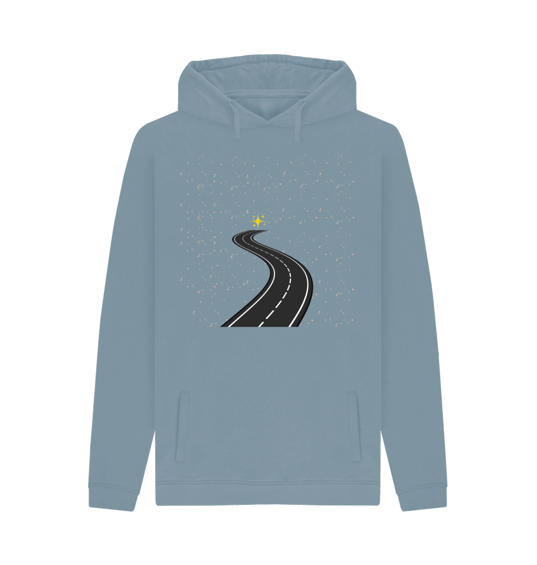 Stone Blue Printed Hoody Front