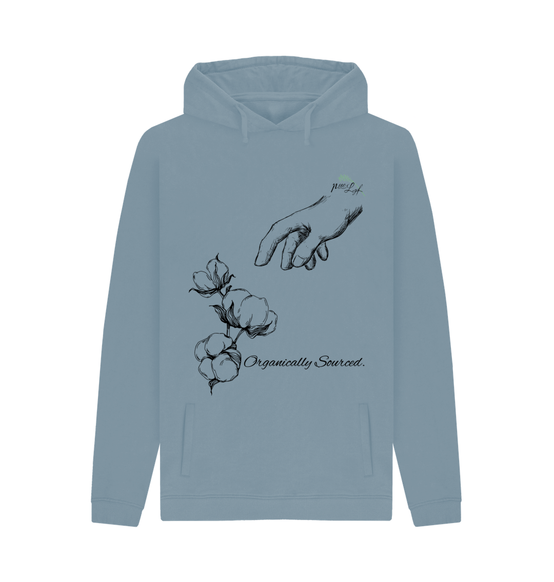 Stone Blue Printed Hoody Front