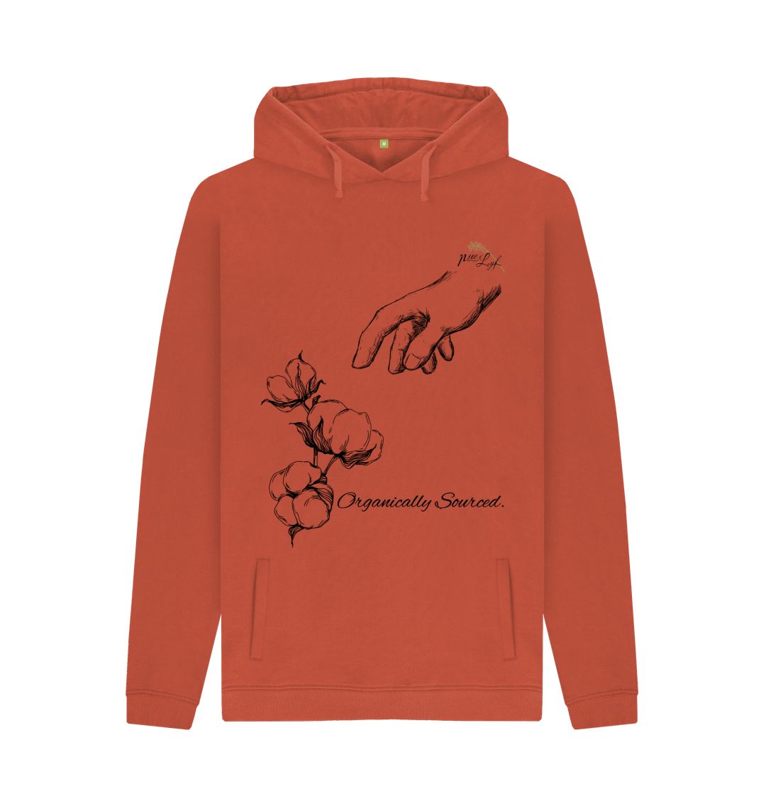 Rust Organic Cotton Hoodie \"Paid Fairly\"